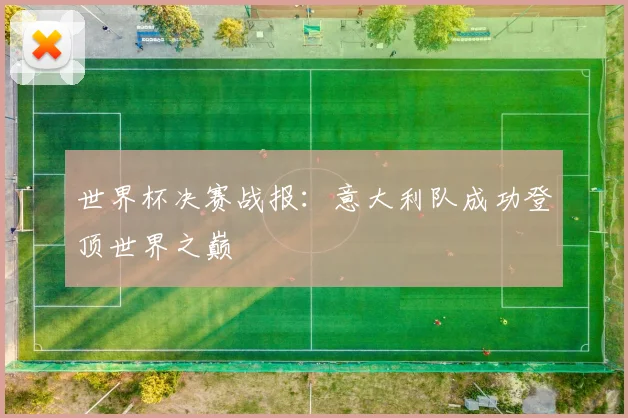 世界杯决赛战报：意大利队成功登顶世界之巅
